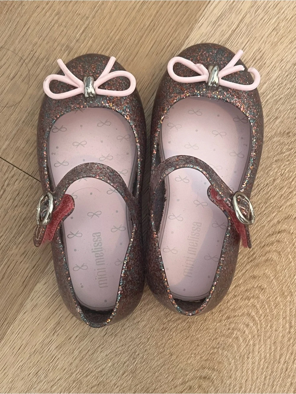 Mini Melissa Glitter Mary Janes with signature fruity scent!